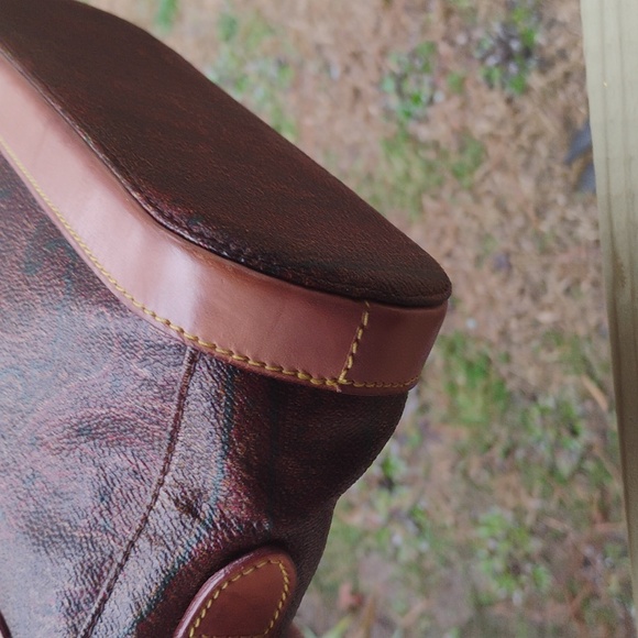 Etro Paisley Coated Canvas & Leather gorgeous satchel free shipping - Picture 5 of 12